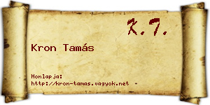 Kron Tamás névjegykártya